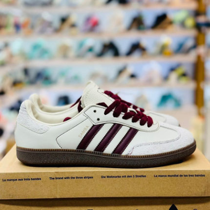 Adidas Samba OG Wonder White Maroon